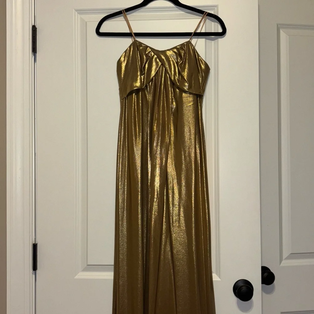 Ralph Lauren Metallic Gold Evening Gown - Picture 3 of 8